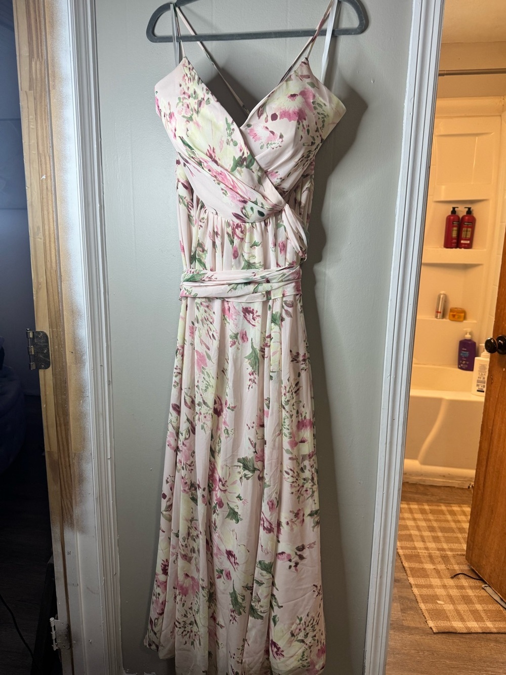 Revelry Women's Formal Floral Pink & Green Maxi Dress Size 12